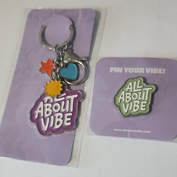 All About Vibe Keychain and Pin Set - Picture 1 of 3